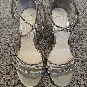 Jessica Simpson Metallic Strappy Heels